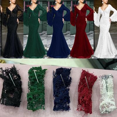 Anchor Sexy Lace Slim Black Long Dress Fishtail Dress