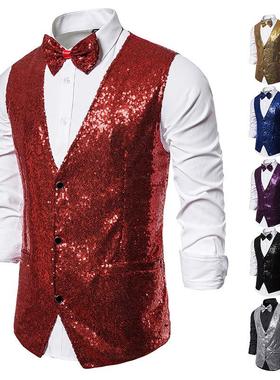 vest host sequin stage vest performance small studio emcee