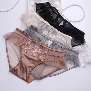 female hot lace girl Satin fashion hollow panties youth