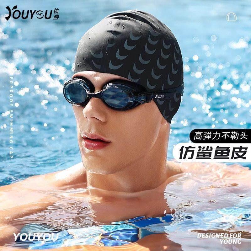 德国泳帽男款专业训练超大号不勒头成人大头围硅胶游泳泳镜套装