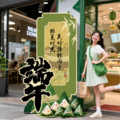 端午节场景布置商场学校打卡框