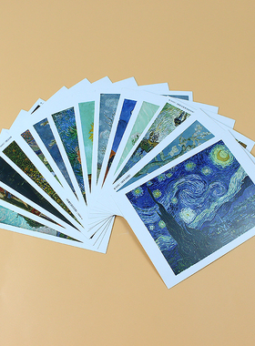 VAN GOGH梵高明信片10张 创意梵高油画明信片ins复古插画文艺ins风大学贺卡复古风景墙面装饰卡片明信片