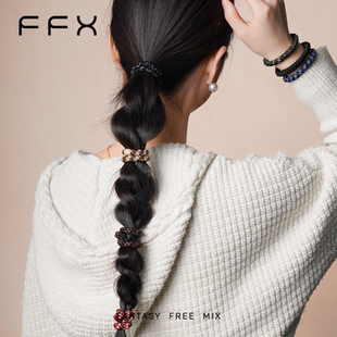 FFX弗弗西高弹力耐用加粗皮筋发绳黑色女发圈 夏天粉丝专享