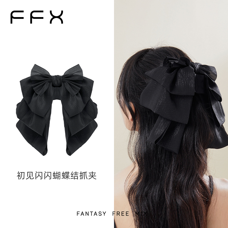 饰品FFX布艺原创设计高马尾发夹