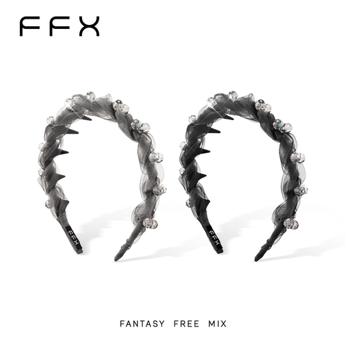 弗弗西FFX时尚网纱齿梳晨曦沙雾发箍日常外戴发饰高颅顶轻奢头箍