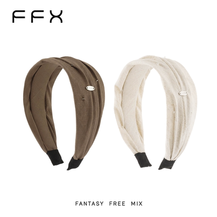 弗弗西FFX橡木庄园棉麻褶皱宽版透气高颅顶发箍高级感老钱风发饰