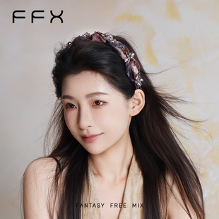 FFX弗弗西网纱蓬松发箍高颅顶显脸小复古发饰女高级感头饰荷风里