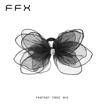 弗弗西FFX高级感立体多层DIY灵动精灵耳抓夹[墨羽精灵]大号发量大