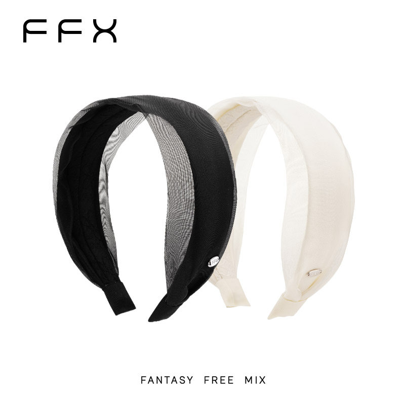 弗弗西FFX黑色网纱发箍[双色流光]夏天宽边头饰新款高颅顶发饰女