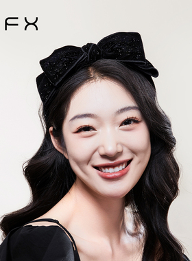 弗弗西FFX【星夜】蝴蝶结发箍女款黑色高颅顶头箍高级感秋冬头饰