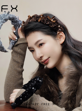 【智博同款】弗弗西FFX星耀丝绒高颅顶发箍女黑色头箍头包脸发饰