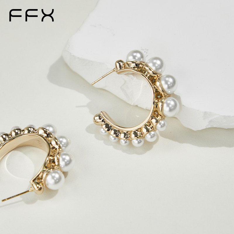 耳环珍珠FFX小香风925银针女