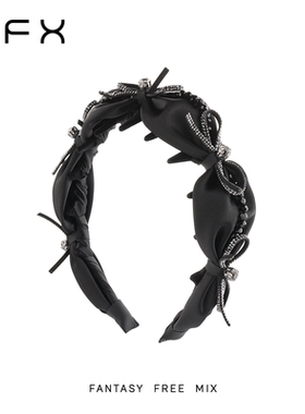 弗弗西FFX[天鹅湖畔]高级感高颅顶齿梳发箍女黑色蝴蝶结轻奢发饰