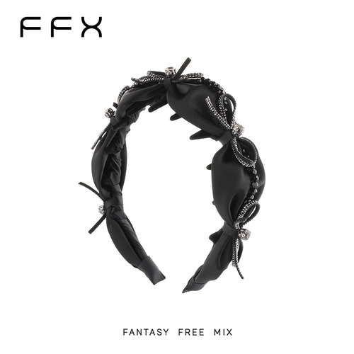 弗弗西FFX[天鹅湖畔]高级感高颅顶齿梳发箍女黑色蝴蝶结轻奢发饰