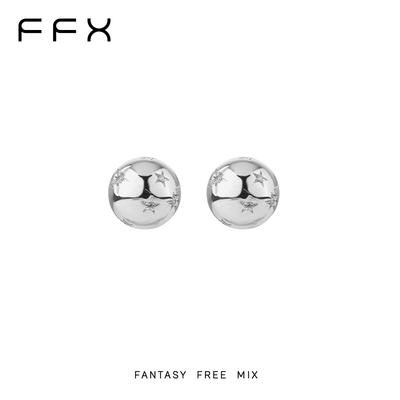 弗弗西FFX金属高级感半球耳钉[星星遇上北半球]耳环极简独特耳饰