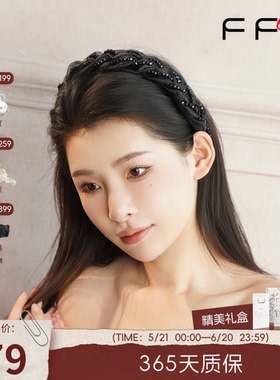 FFX弗弗西【璀璨织梦】黑色齿梳发箍头箍女高颅顶宽边高级感优雅