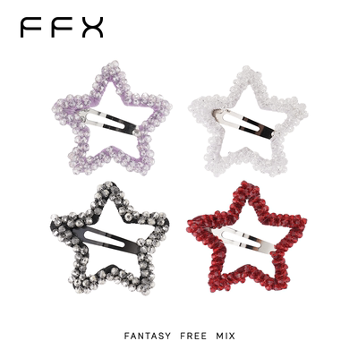 FFX轻奢超闪手工BB夹五角星发夹