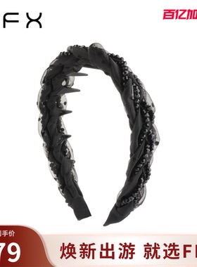 FFX弗弗西【璀璨织梦】黑色麻花辫发箍发饰女显脸小宽边齿梳显发