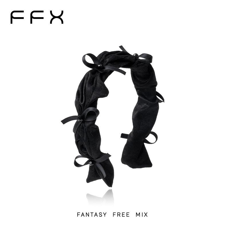 【天天yoko&FFX】FFX气质黑色褶皱【奶油蛋糕】高级感头箍,饰品/流行首饰/时尚饰品新,发饰,淘宝优惠券,粉丝福利购,淘宝优惠卷