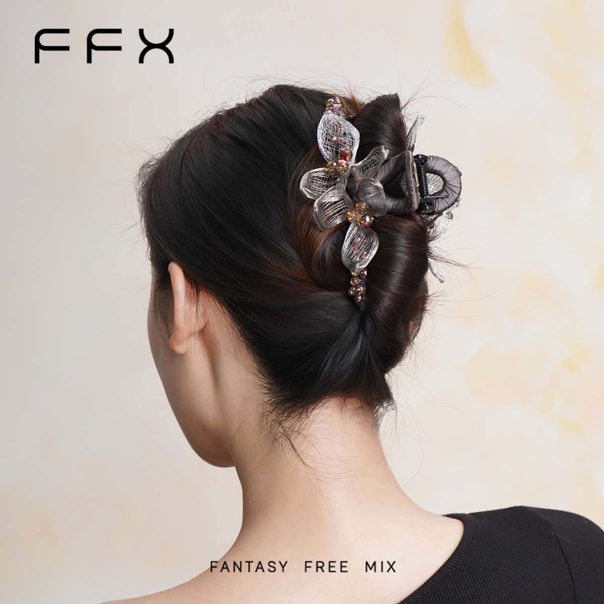 弗弗西FFX手工花丝重工鲨鱼夹图片
