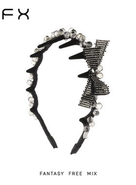 弗弗西FFX星黛录设计师定制款高级感吸睛侧边齿梳发箍蝴蝶结发饰