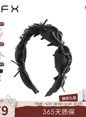 弗弗西FFX[天鹅湖畔]高级感高颅顶齿梳发箍女黑色蝴蝶结轻奢发饰