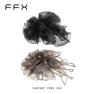 FFX弗弗西荷风里网纱蓬松大号抓夹发夹女款显发量复古时尚高级感