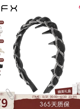 FFX弗弗西【丝缕星河】黑色麻花辫发箍编织头饰女齿梳高颅顶发饰