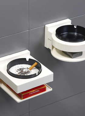 新品 A2726卫生间烟灰缸免打孔壁挂式时尚烟灰缸盒厕所不锈钢烟灰