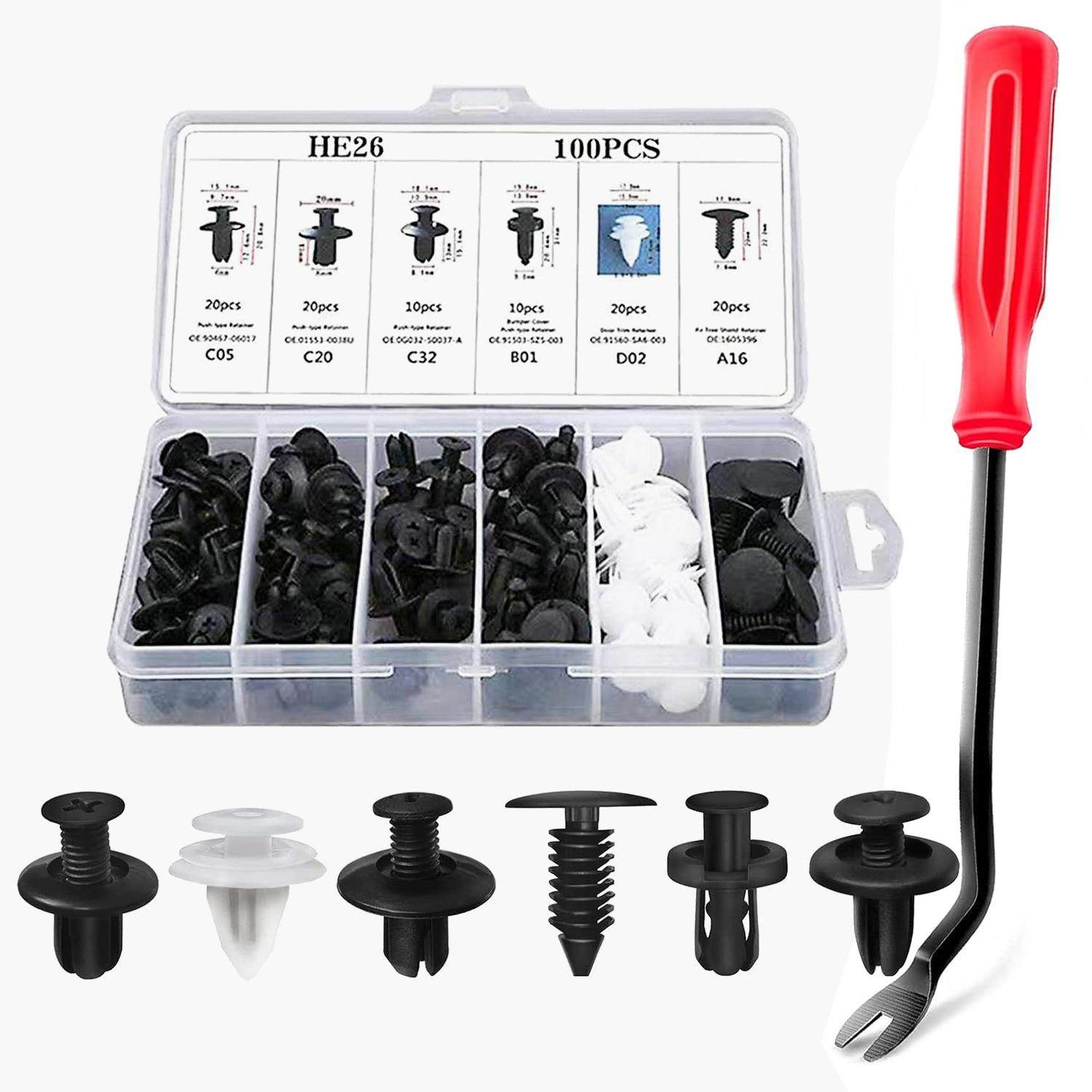 内贸外贸100PCS汽车盒装卡扣 通用汽车配件 HE26组合套装汽车卡扣,汽车零部件/养护/美容/维保,其他,淘宝优惠券,粉丝福利购,淘宝优惠卷