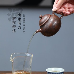 宜兴名家高档泡茶壶原矿紫泥紫砂壶纯手工静舒壶家用功夫茶具
