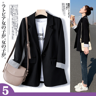 休闲西装外套女2025新款春夏薄款小个子显瘦高级感春秋黑色小西服