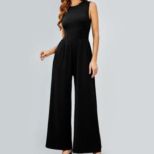 elegant jumpsuit women office attire summer sleeveless