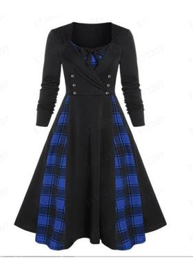 femmes robe dress swing splic lattice women elegant dresses