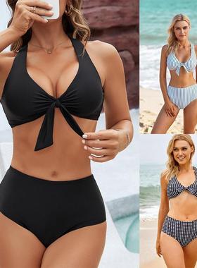 split bow high-end women spring swimsuit bikini girl hot