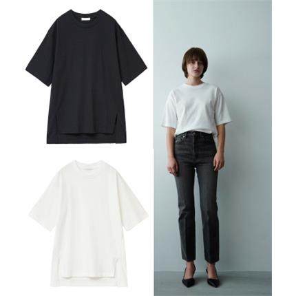 sleeves short loose pullover threaded neck round slits