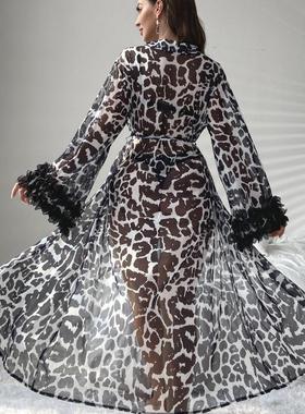 springsummer vintage print high-waisted commuter dress