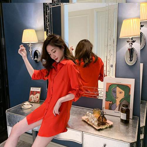 shirt casual dress pink womens long dress oversize dresses