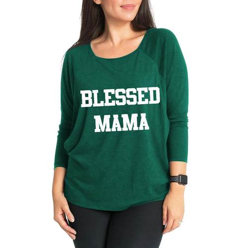 Top Nursing Mom Happy Sleeve Long Raglan Neck Round Clothes