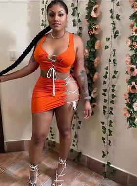 sexy  piece women summer clothes for women neon green crop