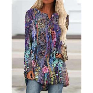 long sleeve small Fashion neck flower women