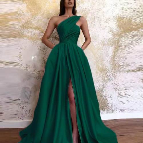 women for gown evening dress long dress off-shoulder slit