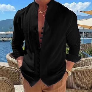 Linen Resort Shirts Wear Casual Everyday Clothing Mens