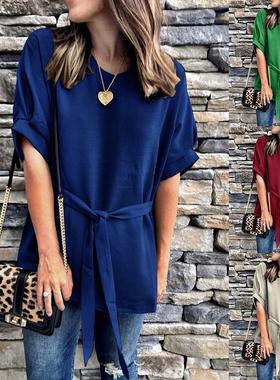 pieces pants sets womens outfits long solid sashes trousers