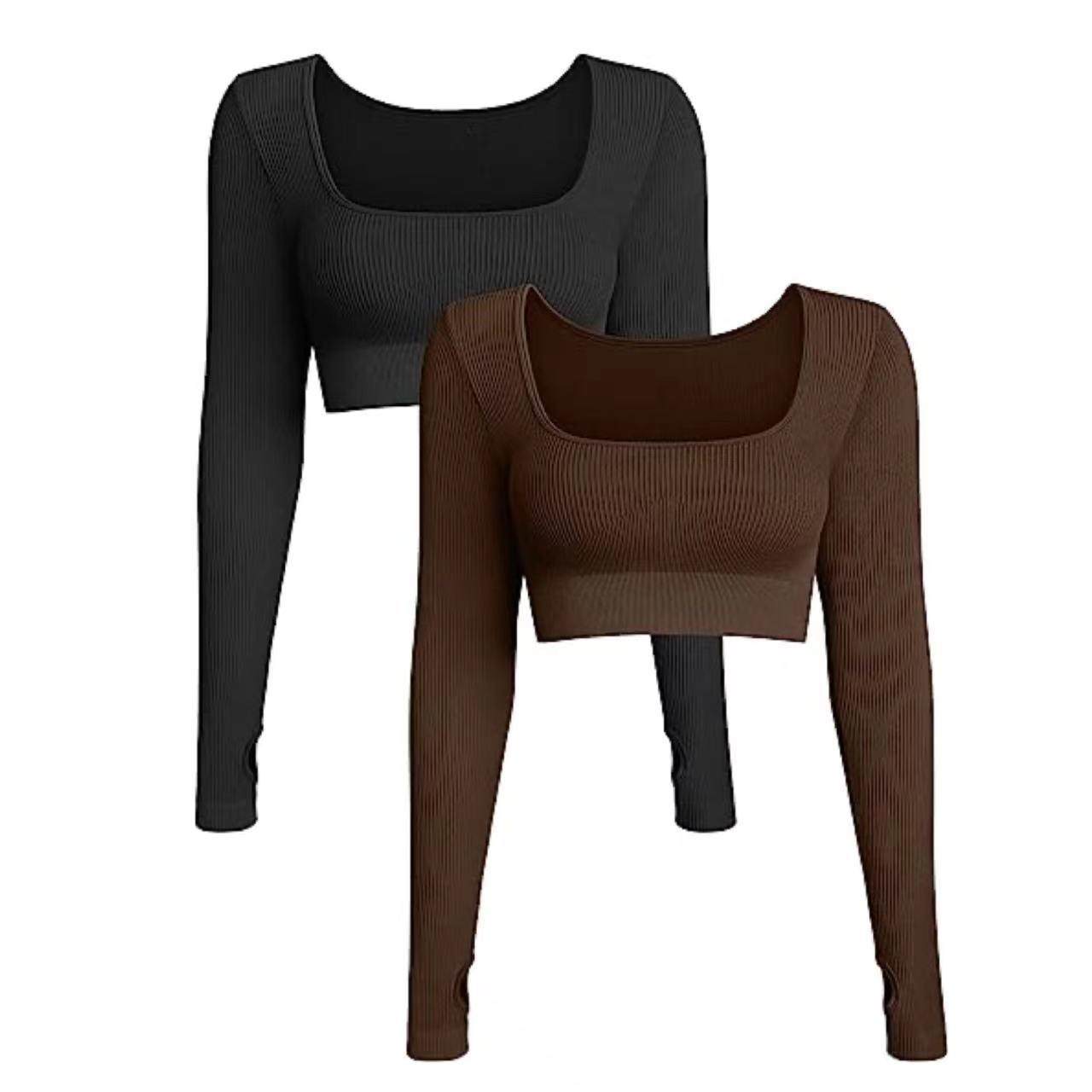 Cropped tops workout long sleeve casual sports tight