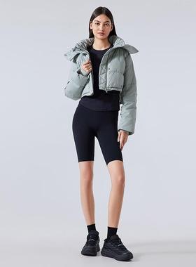 Short detachable hooded down jacket for women small size