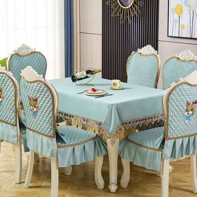 蕾丝椅子坐垫靠垫套加大欧式餐椅垫套装家用餐桌布圆桌布布艺包邮