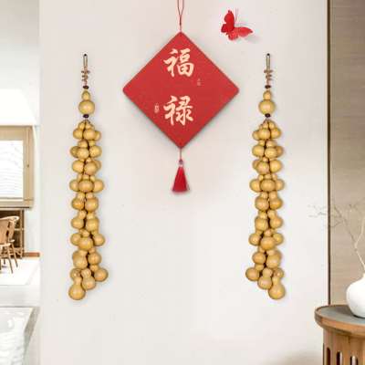 五福临门葫芦串挂饰工艺品东南亚玄关家居客厅店铺装饰品壁饰招财
