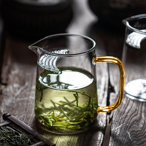 高硼硅玻璃茶水分离耐高温公道杯