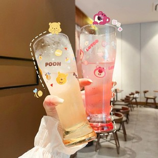 啤酒杯大容量玻璃杯女生喝水杯创意家用可爱高颜值果汁杯 2025新款